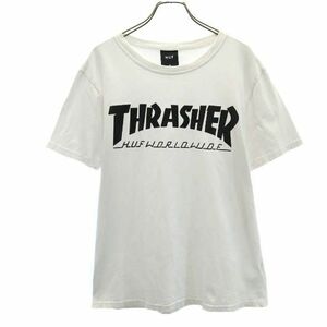 ハフ スラッシャー ロゴ プリント 半袖 Tシャツ XL 白 HUF THRASHER メンズ 210613 メール便可