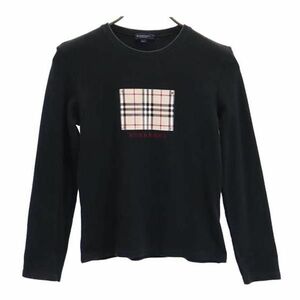 バーバリー 三陽商会 日本製 長袖 Tシャツ 160A ブラック系 BURBERRY ロンT ロゴ キッズ 230806