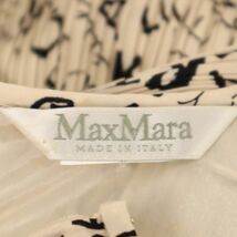 マックスマーラ イタリア製 ノースリーブ シャーリング 総柄 ワンピース ベージュ系 MAX MARA バックジップ レディース 230809_画像9