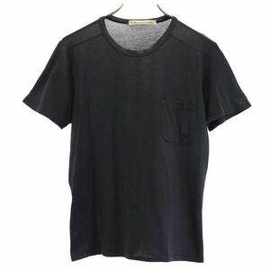 バレンシアガ フランス製 半袖 Tシャツ XS ブラック系 BALENCIAGA ロゴ ポケT メンズ 230810