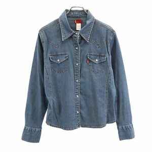 リーバイス デニム 長袖 ウエスタンシャツ L Levi’s ストレッチ レディース 230810