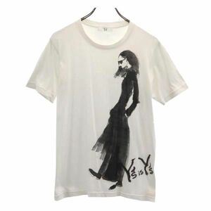 ワイズ プリント 半袖 Tシャツ ホワイト系 Y’s ロゴ メンズ 230619 メール便可