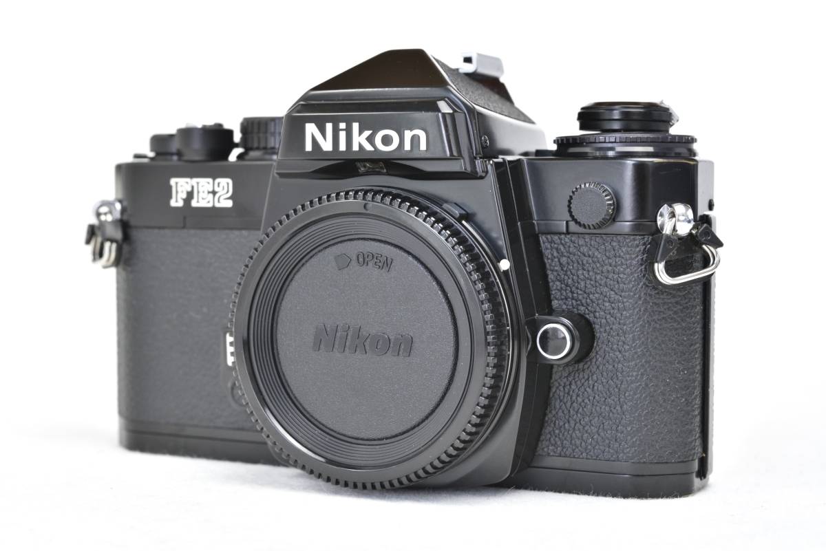 きれいな動作品】Nikon ニコンFE2 ブラック 清掃・整備・モルト交換済