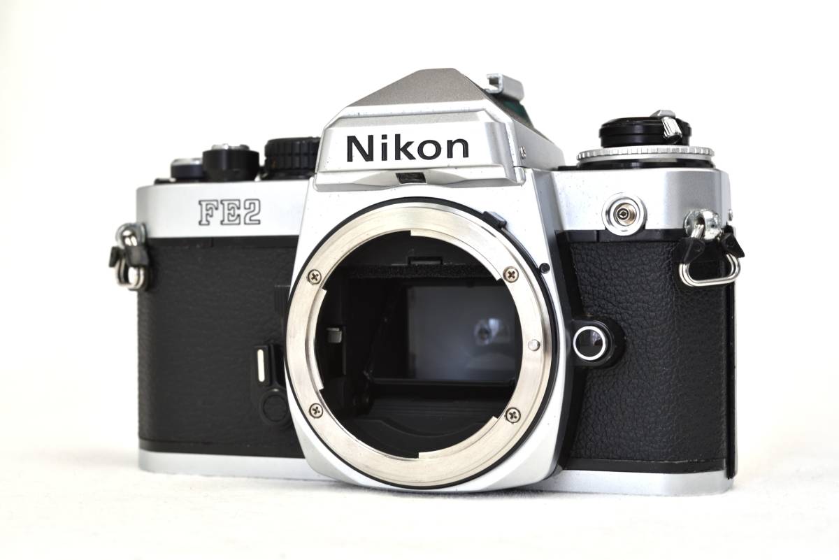 きれいな動作品】Nikon ニコンFE2 ブラック 清掃・整備・モルト交換済