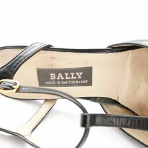 BALLY バリー 4 1/2 24.5 パンプス ヒール スクエアトゥ アンクルストラップ レザー 黒 ブラック/GC119_画像6