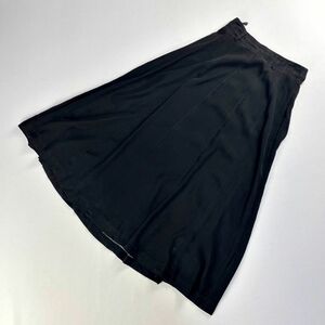小さいサイズ Luigilizzi ルイジルッチ フレアスカート ロング丈 裏地なし 黒 ブラック サイズ0*GC1349