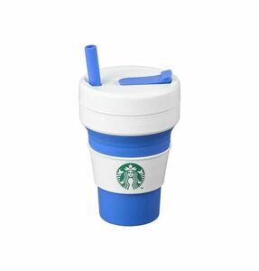 スタバ 韓国 2023 サマー 2★STOJO ブルー タンブラー 355ml サイレン シリコン 折りたたみ ストージョ★海外 スターバックス 夏