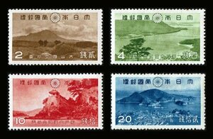 K241★1939年　第1次国立公園切手　大山・瀬戸内海　4種完★未使用
