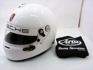 【送料無料】Arai アライ GP-6S 8859 WHITE ホワイト Mサイズ 57-58cm HANSアンカー付き 4輪用 カート フルフェイスヘルメット