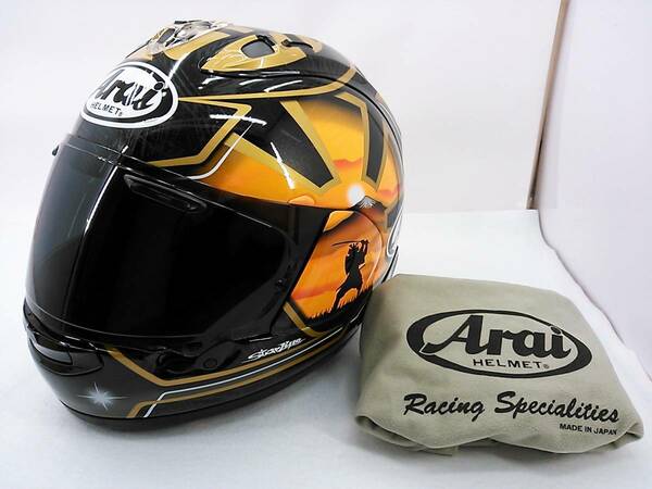 【送料無料】良品 2021年製 Arai アライ RX-7X PEDROSA ペドロサ 侍 サムライ SPIRIT スピリット 金 XLサイズ スモークシールド付き