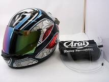 良品 2020年製 Arai アライ QUANTUM-J クアンタムJ NAKANO ナカノ Lサイズ ミラーシールド付き 中野真矢_画像1