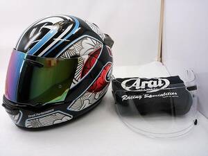 良品 2020年製 Arai アライ QUANTUM-J クアンタムJ NAKANO ナカノ Lサイズ ミラーシールド付き 中野真矢