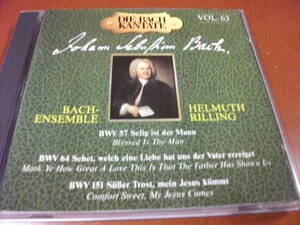 【CD】ヘルムート・リリング / バッハ・アンサンブル バッハ / カンタータ BWV.57 / BWV.64 / BWV.151 (1970/1981)