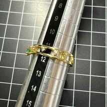 A495 匿名配送 指輪 レディース リング グリーン ジルコニア 二連 ゴールド s925 刻印あり フリーサイズ サイズ調節可能 綺麗 可愛い_画像10