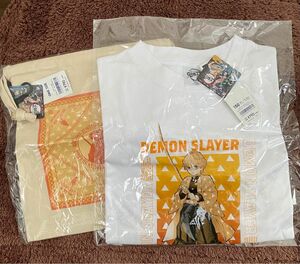 GU ジーユー Demon Slayer2 鬼滅の刃 我妻善逸 グラフィックT 半袖 150 Tシャツ ミニポーチ 2点セット