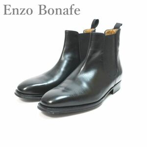 極美品 エンツォ ボナフェ Enzo Bonafe サイドゴアブーツ/グッドイヤー/阪急 ブラック 6（5061)chgbj