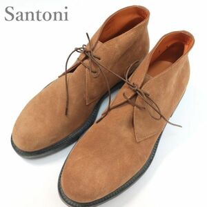 未使用 サントーニ Santoni チャッカブーツ/イタリア製 ブラウン 6　F（5060)dbce