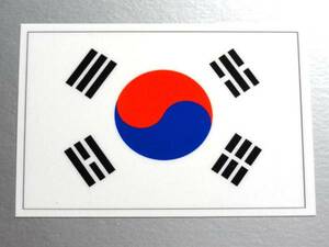 1■韓国国旗ステッカー Sサイズ 5x7.5cm 1枚即買！■韓流 太極旗 KOREA Flag sticker 高耐久耐水シール スーツケースなどに AS