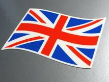 w2■イギリス国旗ステッカー2枚セット　Sサイズ 波型■屋外耐候 防水 耐水シール 英国 MINI ローバー ユニオンジャック かっこいい EU_画像2