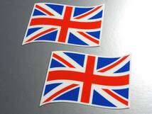 w2■イギリス国旗ステッカー2枚セット　Sサイズ 波型■屋外耐候 防水 耐水シール 英国 MINI ローバー ユニオンジャック かっこいい EU_画像1