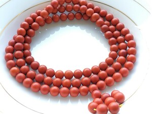 琥珀蜜蝋 アンバー 老紅蝋 橘皮紅　108粒　念珠　数珠　ネックレス　10mm