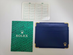 ロレックス 1989年カレンダー 保証書の日本語訳89年 カードケース 青