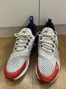 美品 良品 NIKE ナイキ Air Max 270 29cm 11インチ CW5581-100 USAカラー エアーマックス スニーカー ホワイト ブルー レッド メンズ USED