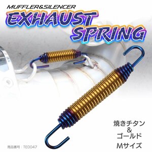  muffler spring exhaust springs . titanium color & Gold M size flexible hook flange . chamber. fixation also TE0047