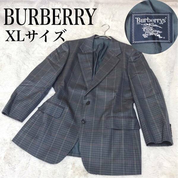 美品 大きいサイズ Burberry's チェック テーラードジャケット 総柄 バーバリー スーツ マルチカラー