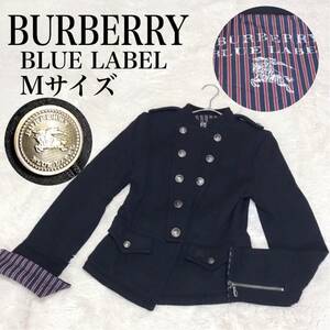 美品 BURBERRY BLUE LABEL ナポレオンジャケット ブルゾン バーバリーブルーレーベル