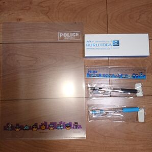 警察絵柄付き シャープペン、定規、クルトガシャープペン、交通標識トランプ 他追加セット