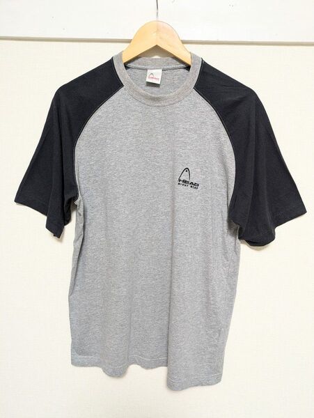 HEAD ヘッド 半袖 Tシャツ L グレー ブラック 灰 黒 クルーネック