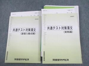 UY10-091 河合塾マナビス 共通テスト対策漢文 基礎力養成/実戦編 テキスト/テスト2回分付 状態良い 2022 計2冊 35M0D