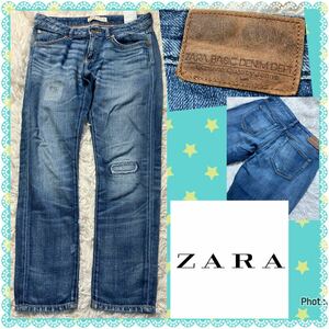 ZARA★ザラ★パッチワーク★クラッシュ★ダボっとデニム★Gパン