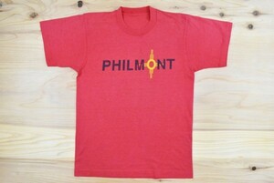 80'sUSA古着 PHILMONT フィルモント ビンテージ ロゴ Tシャツ sizeS相当 赤 ボーイスカウト ニューメキシコ 雰囲気 アメリカ アメカジ