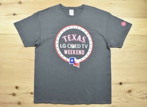 USA古着 LG 有機EL TV ロゴ Tシャツ sizeXL チャコールグレー 企業 LGエレクトロニクス テキサス ビッグシルエット 大きいサイズ アメリカ