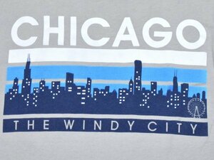 USA古着 CHICAGO シカゴ スーベニア Tシャツ sizeM 灰色 ライトグレー TULTEX アメリカ アメカジ