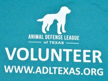 USA古着 ADL Animal Defense League of Texas スタッフ Tシャツ sizeM 青緑 エメラルドグリーン 動物愛護団体 犬 ドッグ アメリカ GILDAN_画像4