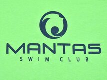 USA古着 MANTAS SWIM CLUB ロゴ Tシャツ sizeM 黄緑 グリーン 水泳 スポーツ アメリカ アメカジ GILDAN_画像3