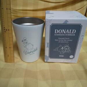  new goods unused Disney DONALD stainless steel tumbler white Donald Disney glass postage 350 jpy ~