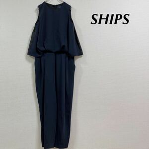  beautiful goods SHIPS Ships overall all-in-one 38 size M navy navy blue color no sleeve 