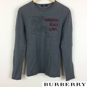 美品 BURBERRY BLACK LABEL 長袖カットソー チャコールグレー サイズ2 返品可能 送料無料