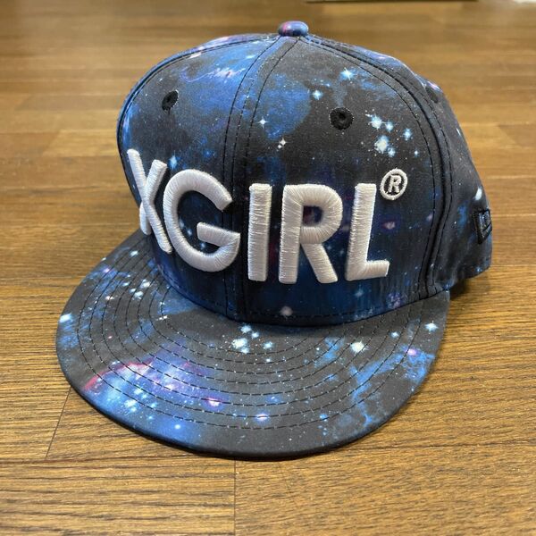 【X-girl】エックスガール×ニューエラ コラボ宇宙柄キャップ