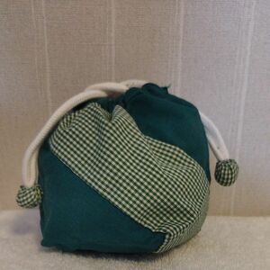 パッチワーク 巾着袋(緑)