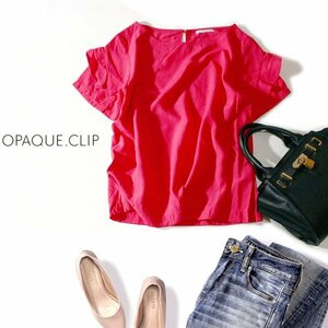 ☆☆ 美品 (株)ワールド OPAQUE.CLIP オぺークドットクリップ ☆☆ 可愛いフリルスリーブ レーヨン カットソー M 春 夏 23B08