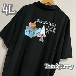 【大きいサイズ】トムとジェリー ハーフパンツTシャツ ブラック レディース4L 黒 