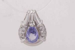 AJ-0253*Pt900 pendant top tanzanite 1.06ct& diamond 0.18ct/12 month birthstone 