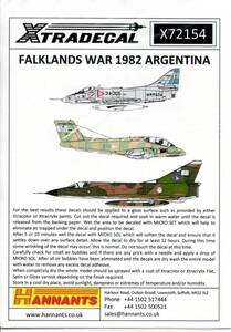 1/72　エクストラデカール　X72154　 Falklands War 1982 Argentina　1982年　アルゼンチン　フォークランド紛争