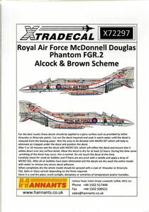 1/72　エクストラデカール　X72297　 McDonnell-Douglas FGR.2 Phantom Pt 8 in special markings to Commemorate the 60th Anniversary 