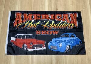 ホットロッド 特大フラッグ バナー 約150×90cm タペストリー 旗 ガレージ装飾 アメリカン アメ車 壁紙装飾 ハワイ